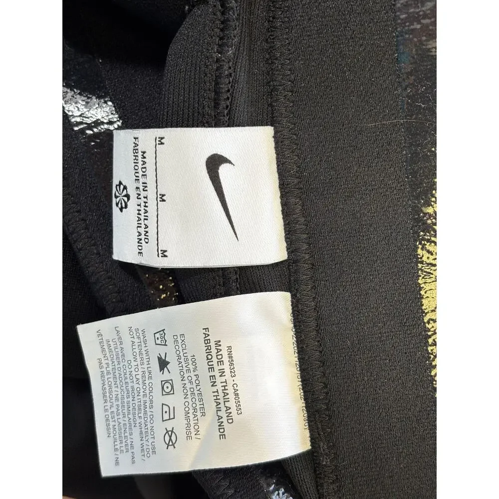 Nike Baseball Pants Mens M Black Cropped 3/4 Knicker Elastic Hem Pockets Swoosh